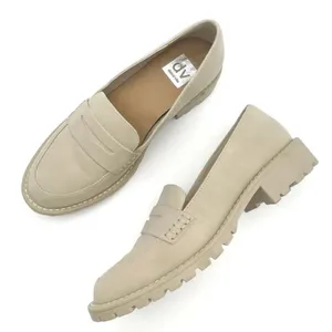 NEW DV Dolce Vita Catalina Lug Sole Loafer Light Taupe Faux Suede thumbnail 2