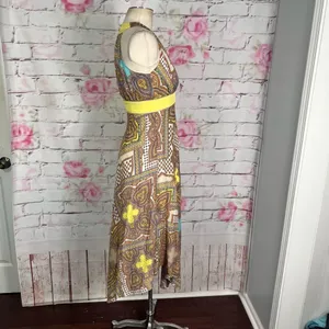 🔥5 for $25 sale🔥 Antonio Melani silk bohemian print asymmetric night out dress thumbnail 5