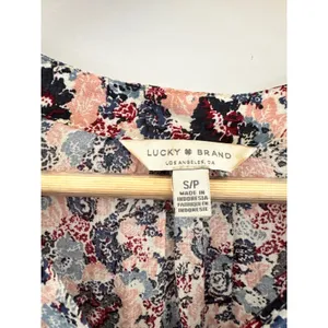 Lucky Brand Ditsy Floral Tiered Peasant Top Small Boho Prairie Western Shirt‎ thumbnail 4