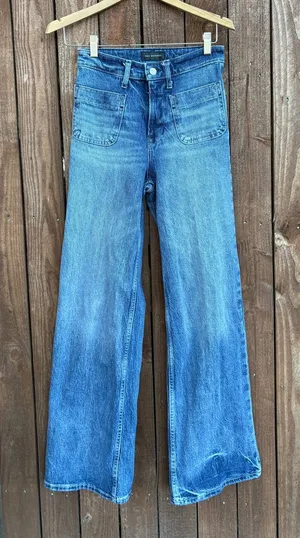 Free Assembly Medium Acid Wash Wide Leg High Rise Jeans thumbnail 1