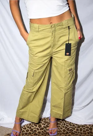 Vintage Dickies Y2K Women's Khaki Cargo Crop Wide Leg Pants thumbnail 1