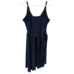 MagicSuit Dress Swim‎ Cover Up Ruched V Neck Black Lined Size 10 thumbnail 2