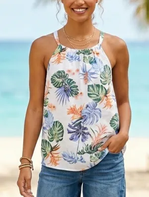 Tommy Bahama Palm Leaf Halter Vacation Tank Top thumbnail 1