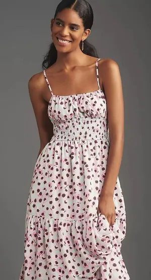NEW Anthropologie Hutch‎ Sleeveless Square-Neck A-Line Maxi Dress Sz L in purple thumbnail 1