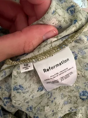 Reformation Pacey Green Floral Dress Size 10 thumbnail 3