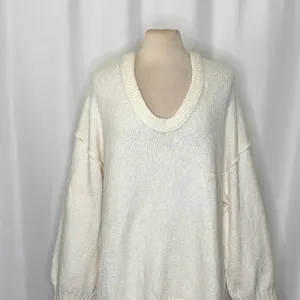 Revolve FREE PEOPLE Brookside Tunic Sweater‎ Ivory Slouchy Solid Scoop Large thumbnail 3