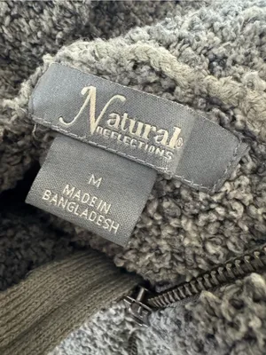 Natural Reflections Women M Green Sherpa Fleece Quarter Zip Pullover Jacket camp thumbnail 5