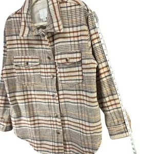 Joie Plaid Shacket Womens L Tan Beige Rustic Jacket thumbnail 10