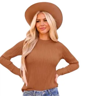 Zessica pumpkin spice colored stretchy top! Great for fall and in winter! thumbnail 2