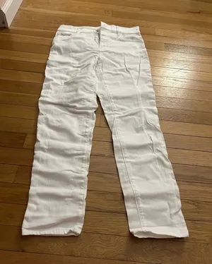 Ann Taylor White Straight-Leg Jeans thumbnail 1