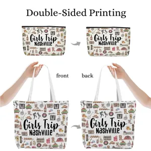 NEW!Girls Trip Nashville Canvas Tote and Pouch Set thumbnail 6