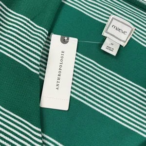 Maeve Tank Top Womens XS Green Striped V-Neck Sleeveless Knit Anthropologie thumbnail 3