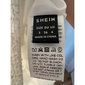 SheIn Sm/US 4 White Tweed Faux Fur Trim Mini Dress Sleeveless Sparkle Preppy Barbie thumbnail 4