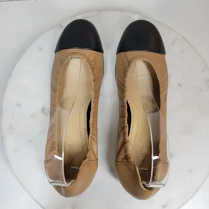 Nurture Luxford Ballet Flat Shoes Womens 7.5 Tan Black Leather Slip On Round Toe thumbnail 3