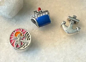 Carnival Cruise Silver Toned Nautical Bracelet Charms. thumbnail 1