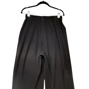 Halara Black Wide Leg Pleated Trousers‎ Womens Medium Tall Elastic Waist Pants thumbnail 8