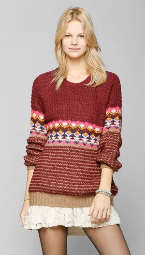 Anthropologie Coincidence & Chance Bright Fair Isle Sweater thumbnail 1