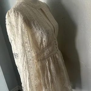 Impressions Cream Long Sleeve Lace Dress thumbnail 5