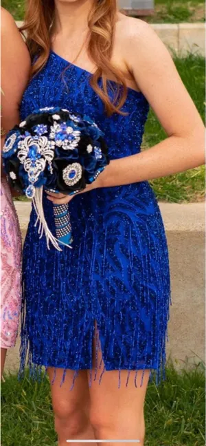 Sherri Hill Homecoming Dress Blue thumbnail 2