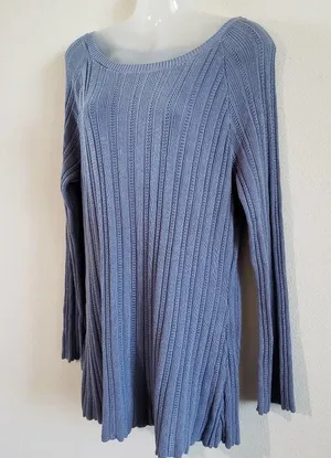 Modcloth Boatneck Long Sleeve Ribbed Cable Knit Pullover Tunic Sweater Large thumbnail 4