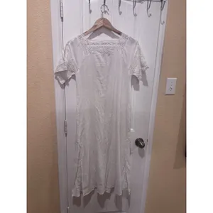 ZARA LONG DRESS SQUARE NECK GAUZE EMBROIDERED LACE Dress SZ XS thumbnail 11