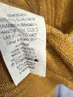 Bloomingdales Dolce Vita Women’s Metallic Golden Knit Short Sleeve Tunic Size L thumbnail 5