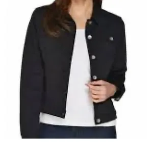 Susan Graver Jeans XXS button front denim jean jacket coat C2 3168 thumbnail 12