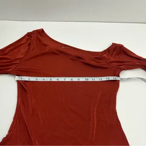 Intimately Free People That’s Hot Bodysuit Womens SZ Large Burnt Red Long Sleeve thumbnail 8