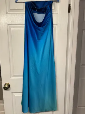 12th Tribe Natalia Blue Ombre Strapless Maxi Dress size small thumbnail 7