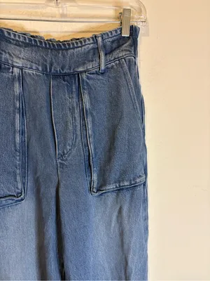 Young Fabulous & Broke Womens Paperbag Medium Wash Wide Leg Jeans Size Medium thumbnail 2