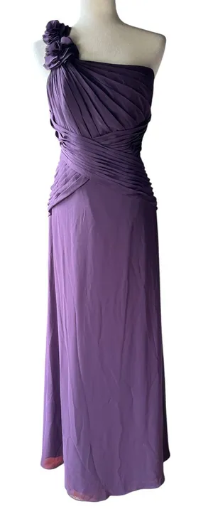 David's Bridal Plum One Shoulder Formal Dress thumbnail 1