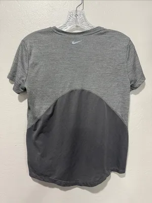 Nike Running Women's Gray Short Sleeve Athletic Tee with Mesh Panels thumbnail 2
