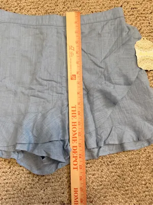 Altar’d State NWT Blue Linen Blend Ruffle Wrap Skort Shorts Medium‎ thumbnail 10