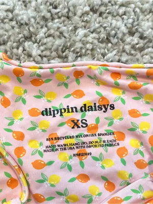 Dippin' Daisy's Pink Lemon Print Tie-Side Bikini Bottom thumbnail 2