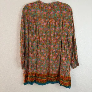 Natural Life Dara V-Neck Boho Tunic Dress Floral Tassel Womens Size Medium NWT thumbnail 4
