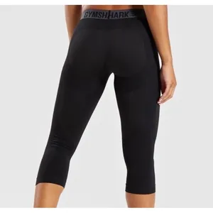 Gymshark Flex Cropped Leggings Womens XS Black Grey Seamless Gymcore‎ Athleisure thumbnail 4
