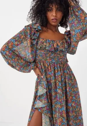 For Love &‎ Lemons Brittany Floral Print Long Sleeve Midi Dress S. $266 thumbnail 1