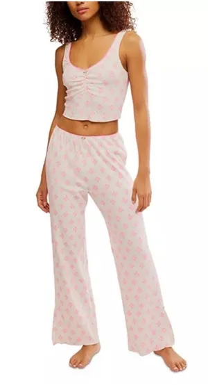 Free People Fresh In Love 🥰 Lounge Set large new SOLD OUT thumbnail 1
