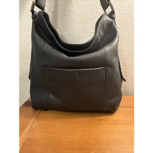 Tahari ASL Black Pebbled Leather Slouchy Hobo Shoulder Bag Adjustable Strap thumbnail 8