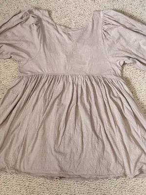 Free People FP Beach Get Obsessed Babydoll Mini‎ Dress Tan Size S thumbnail 7