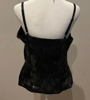 𝅺WHITE House Black Market, Black Sequin Tank Top. Size XS. thumbnail 2