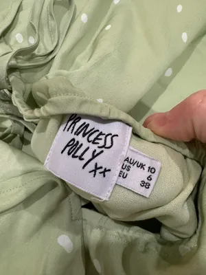 Princess Polly Sage Green Dot Slip Midi Dress thumbnail 7