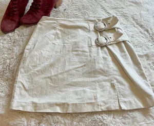 Forever 21 Cream Corduroy Skirt thumbnail 1