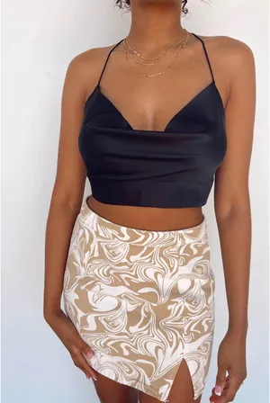 Vestique Swirl Neutral Skirt thumbnail 1
