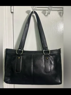 Flaw Vintage NORDSTROM Black Leather EAST WEST Bag Purse Handbag Satchel thumbnail 5