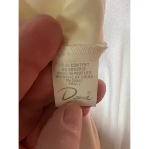 Deena‎ Vintage Cream Satin Floral Embroidered Maxi Nightgown Slip Dress Small thumbnail 8