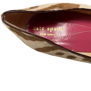 Kate Spade NY Cow Print Block‎ Heel Pump Women’s 9 Calf Hair Italy Tan Brown thumbnail 5