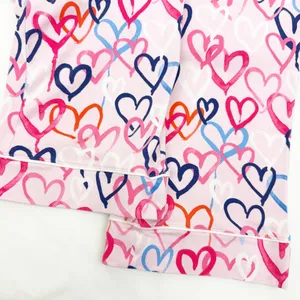BedHead Pajamas Hearts Organic Cotton Two (2) Piece Pajama PJ Set Pink thumbnail 6