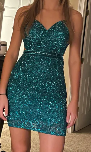 Green Sequin Homecoming Dress Size 2 thumbnail 3