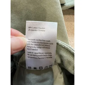 Risen Jeans Sage Green High Rise Wide Leg Cargo Pants Size 7/28 Raw Hem Boho‎ thumbnail 7